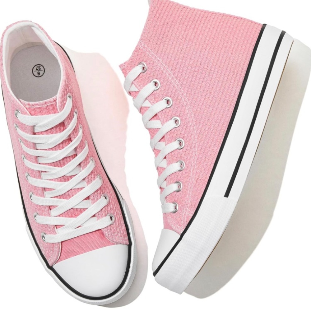 Pink high top sneakers